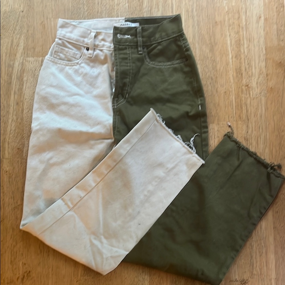 Pacsun High Rise Straight Green/Cream Jeans